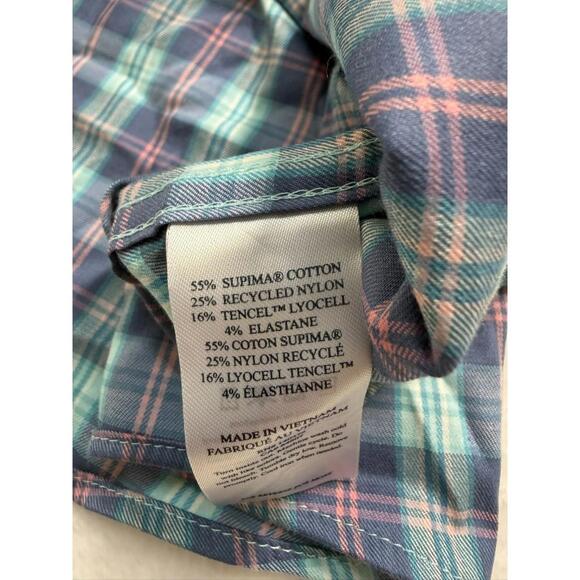 Faherty The Movement Shirt Long Sleeve Button Up Blue Pink White Plaid XL Preppy - Picture 5 of 7